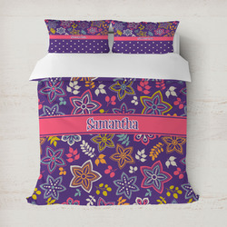 Simple Floral Duvet Cover Set - Full / Queen (Personalized)