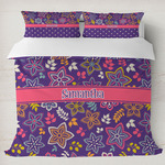 Simple Floral Duvet Cover Set - King (Personalized)
