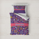 Simple Floral Duvet Cover Set - Twin (Personalized)