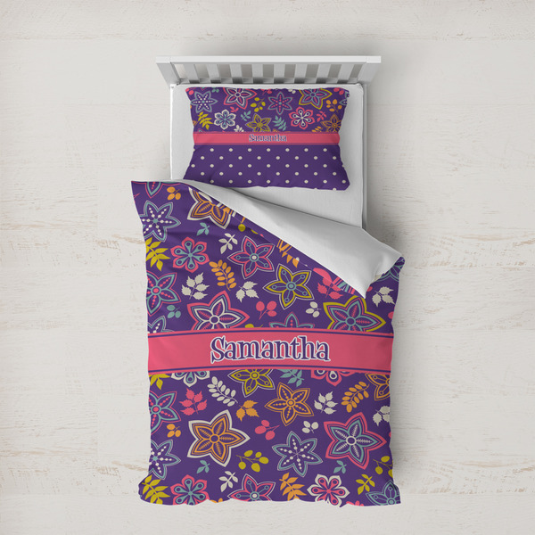 Custom Simple Floral Duvet Cover Set - Twin XL (Personalized)