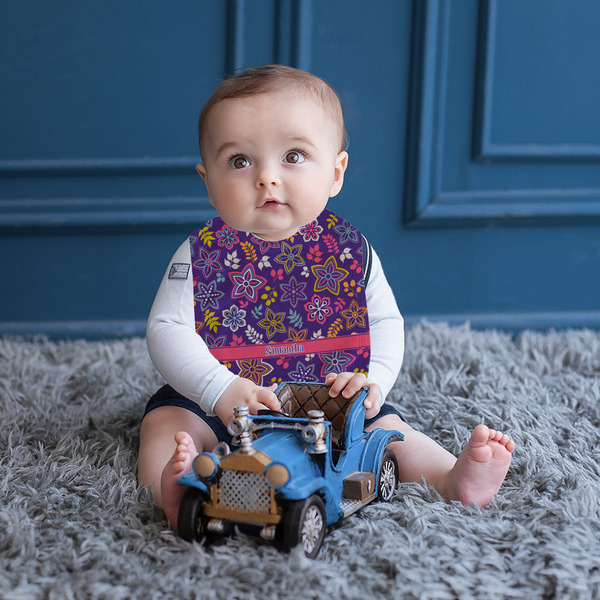 Simple Floral Bib Lifestyle Boy