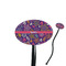 Simple Floral Black Plastic 7" Stir Stick - Oval - Closeup