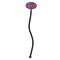 Simple Floral Black Plastic 7" Stir Stick - Oval - Single Stick