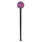 Simple Floral Black Plastic 7" Stir Stick - Round - Single Stick