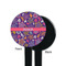 Simple Floral Black Plastic 7" Stir Stick - Single Sided - Round - Front & Back