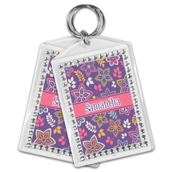 Simple Floral Bling Keychain - MAIN