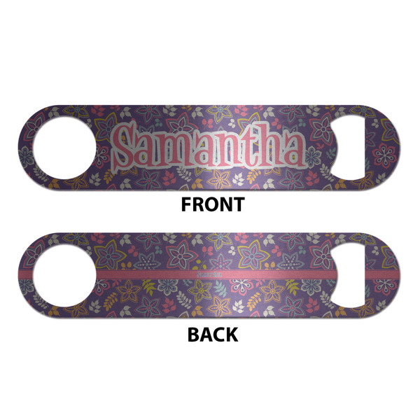 Simple Floral Bottle Opener - Front & Back