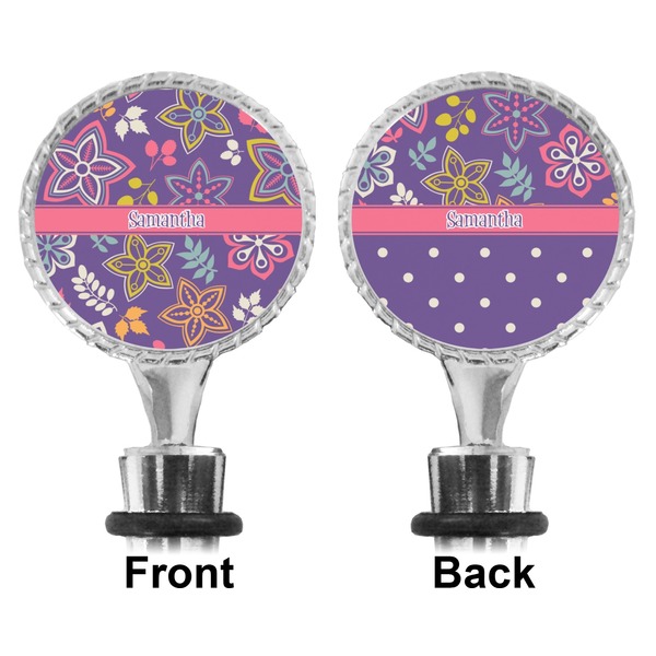 Simple Floral Bottle Stopper - Front and Back