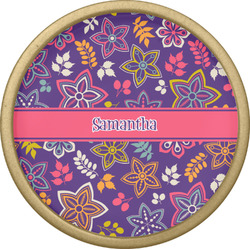 Simple Floral Cabinet Knob - Gold (Personalized)