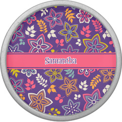 Simple Floral Cabinet Knob (Silver) (Personalized)