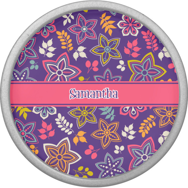 Simple Floral Cabinet Knob - Nickel - Front