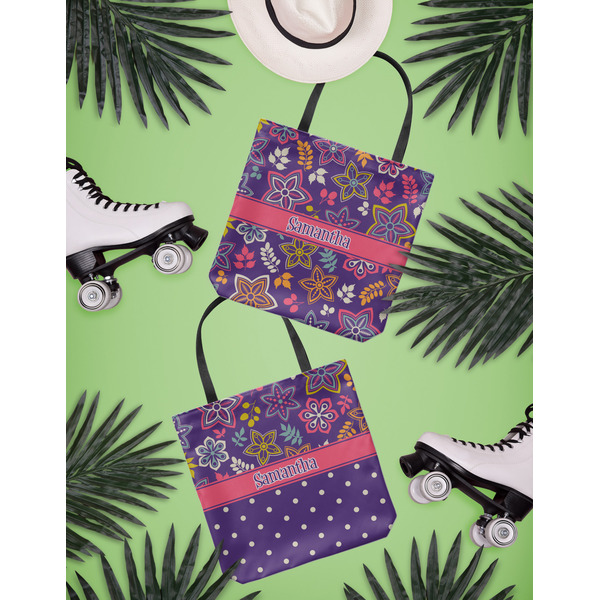 Simple Floral Canvas Tote Lifestyle Front and Back