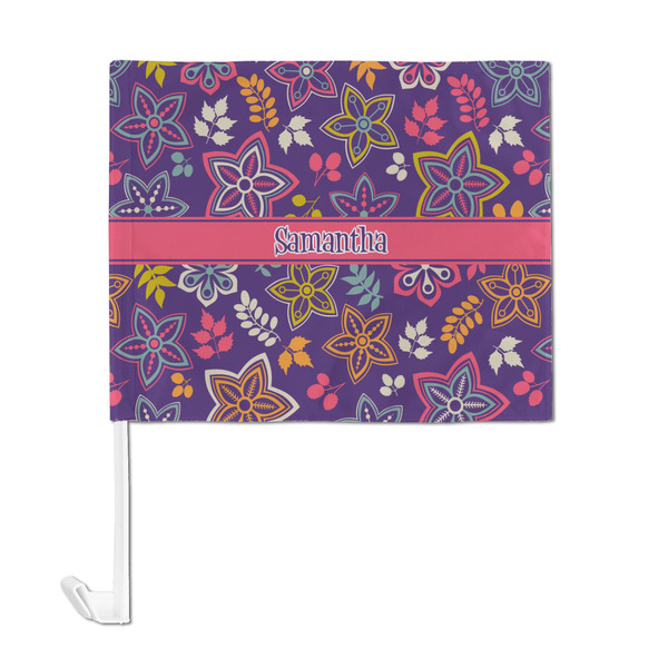 Simple Floral Car Flag - Large - FRONT