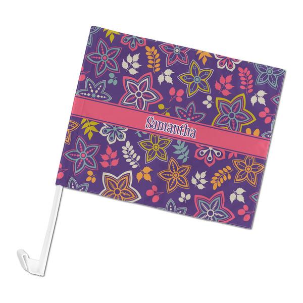 Custom Simple Floral Car Flag (Personalized)
