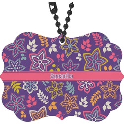 Simple Floral Rear View Mirror Decor (Personalized)