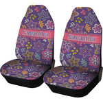 Simple Floral Car Seat Covers (Set of Two) (Personalized)