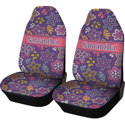 Simple Floral Car Seat Covers (Set of Two) (Personalized)