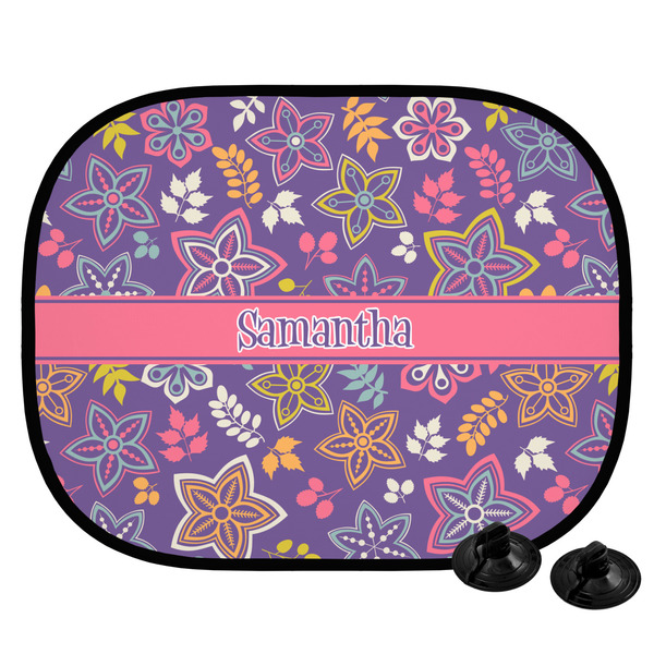 Custom Simple Floral Car Side Window Sun Shade (Personalized)