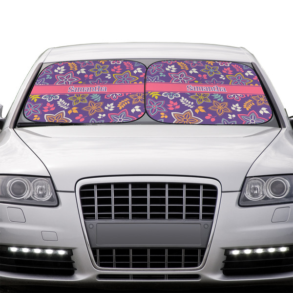 Simple Floral Car Sun Shades - IN CONTEXT