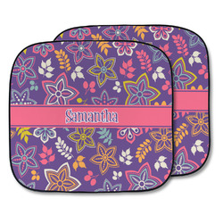 Simple Floral Car Sun Shade - Two Piece (Personalized)