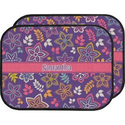 Simple Floral Car Floor Mats (Back Seat) (Personalized)