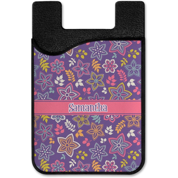 Simple Floral Cell Phone Credit Card Holder