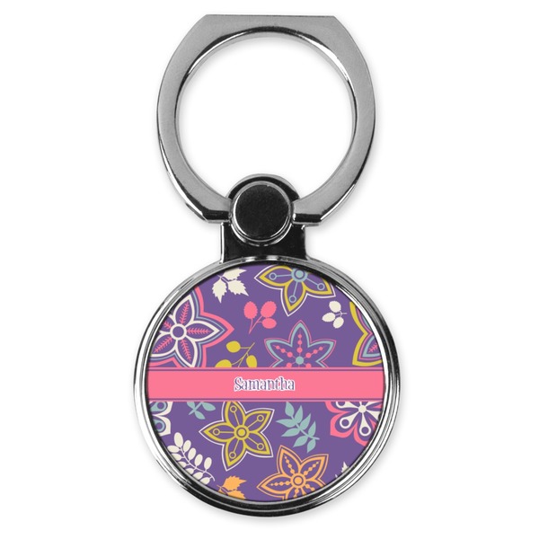 Custom Simple Floral Cell Phone Ring Stand & Holder (Personalized)
