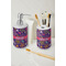 Simple Floral Ceramic Bathroom Accessories - LIFESTYLE (toothbrush holder & soap dispenser)