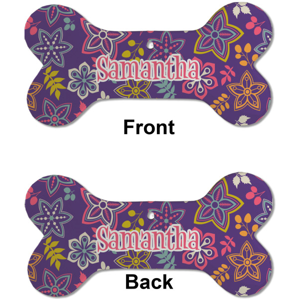 Simple Floral Ceramic Flat Ornament - Bone Front & Back (APPROVAL)