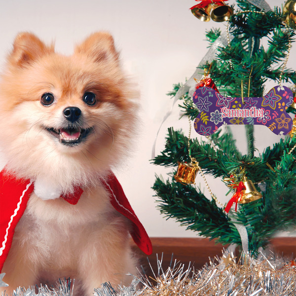 Simple Floral Ceramic Flat Ornament - Bone (LIFESTYLE)