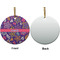 Simple Floral Ceramic Flat Ornament - Circle Front & Back (APPROVAL)