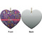 Simple Floral Ceramic Flat Ornament - Heart Front & Back (APPROVAL)