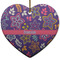 Simple Floral Ceramic Flat Ornament - Heart (Front)