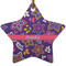 Simple Floral Ceramic Flat Ornament - Star (Front)