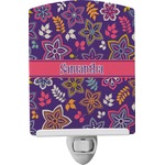 Simple Floral Ceramic Night Light (Personalized)