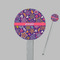 Simple Floral Clear Plastic 7" Stir Stick - Round - Closeup