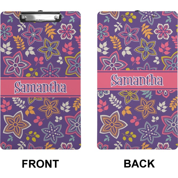 Simple Floral Clipboard (Legal) (Front + Back)