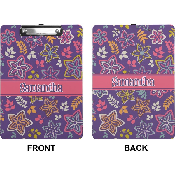Simple Floral Clipboard (Letter) (Front + Back)