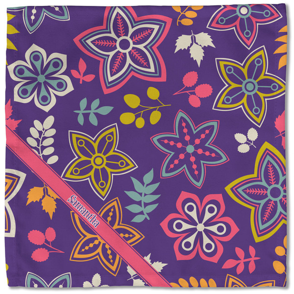 Simple Floral Cloth Napkins - Personalized Lunch (Single Full Open)