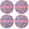 Simple Floral Coaster Round Rubber Back - Apvl