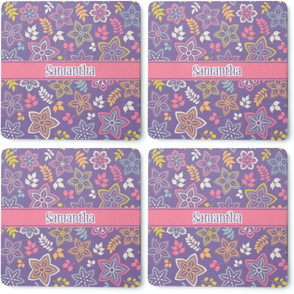 Simple Floral Coaster Rubber Back - Apvl