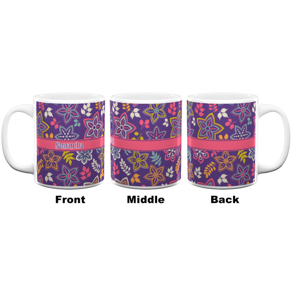 Simple Floral Coffee Mug - 11 oz - White APPROVAL