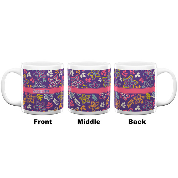 Simple Floral Coffee Mug - 20 oz - White APPROVAL