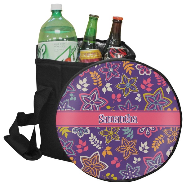 Custom Simple Floral Collapsible Cooler & Seat (Personalized)