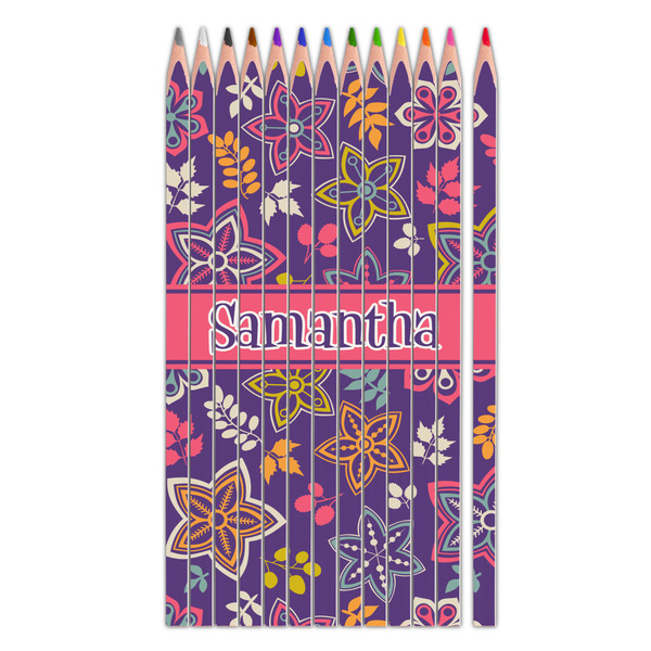 Custom Simple Floral Colored Pencils (Personalized)