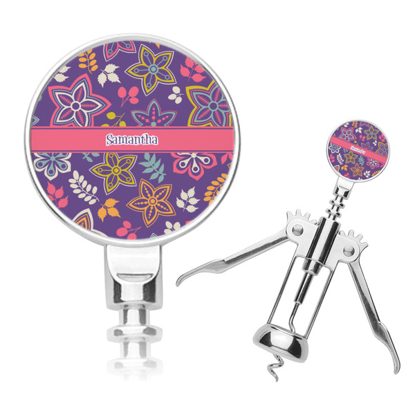 Custom Simple Floral Corkscrew (Personalized)
