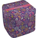 Simple Floral Cube Pouf Ottoman (Personalized)