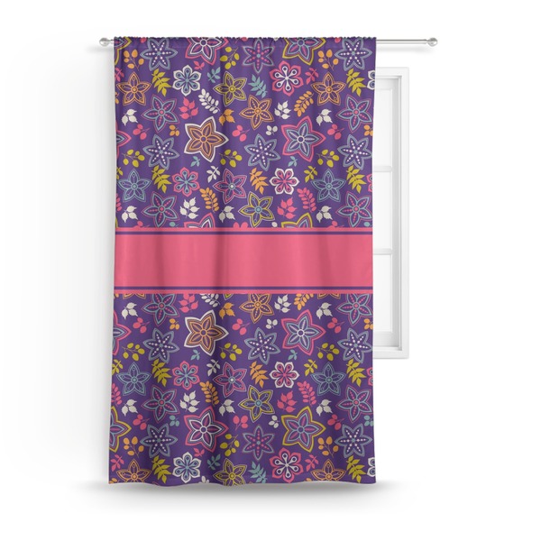 Custom Simple Floral Curtain - 50"x84" Panel