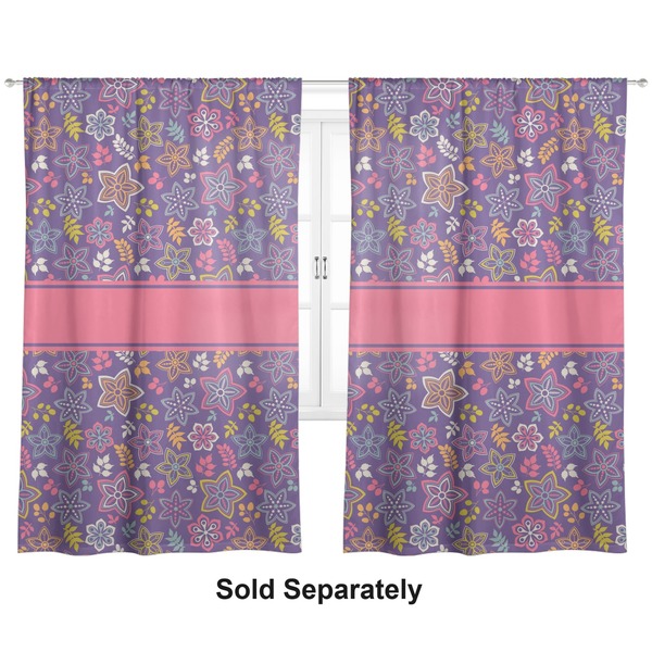 Custom Simple Floral Curtain Panel - Custom Size