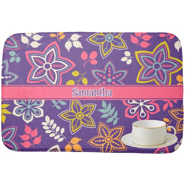 Simple Floral Dish Drying Mat